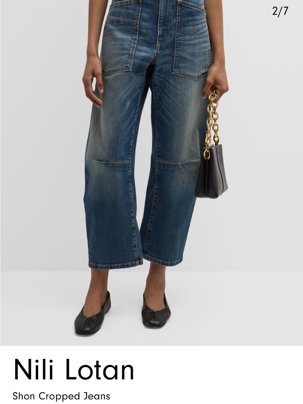 Nili Lotan Relaxed Shon Cropped Jeans in Vintage Blue